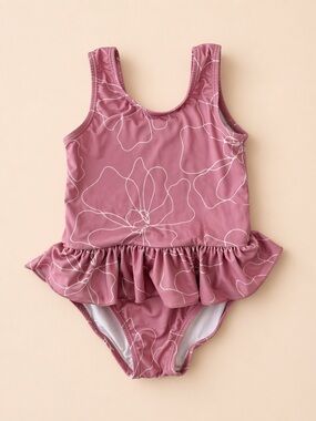 Current Tyed Girls' 4/5 “Olivia" Twirl One Piece Suit with Ruffle Skirt Detail